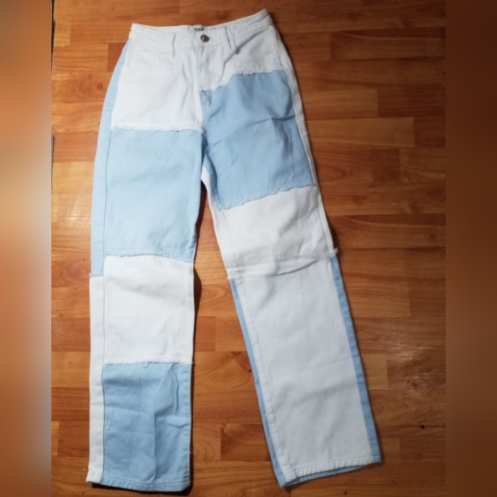 Prinses poly patchwork jeans